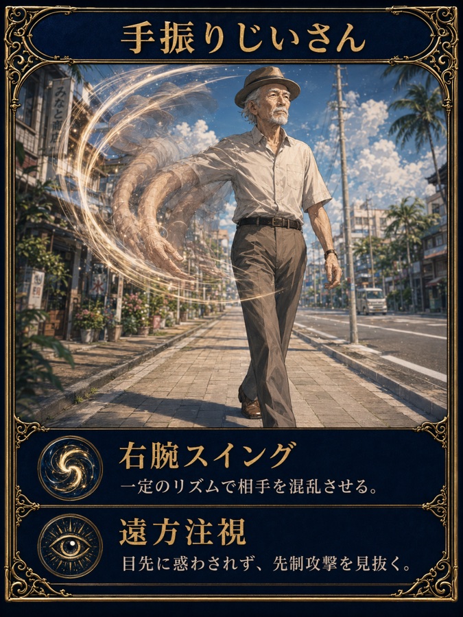 手振りじいさん（遠方注視の歩行紳士）のカード